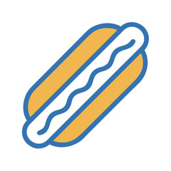 Stylized Hotdog Vector Graphic Illustration on Black Background