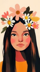girl with flowers