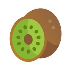 Fototapeta premium Vibrant Kiwi Fruit Illustration on Black Background