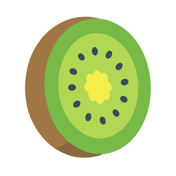 sliced kiwi fruit green brown clip art preview
