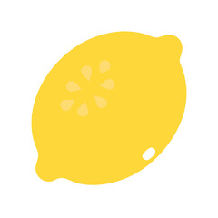 Bright Yellow Lemon on Black Background Illustration