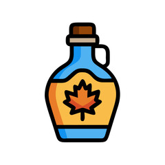 Canadian Maple Syrup Bottle Icon on a Black Background