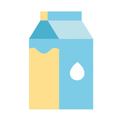 Flat illustration of milk carton against a black background