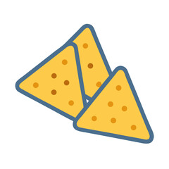 Cartoon Nachos Isolated on Black Background. Tortilla Chips