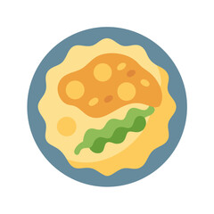 Cartoon Illustration of a Savory Dish on a Plate