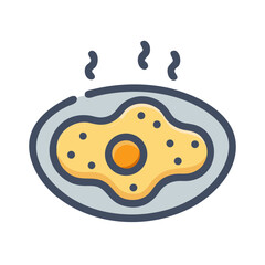 Sunny Side Up Egg on Plate Icon Illustration