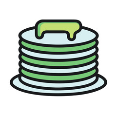 Stack of pancakes with butter or syrup illustration