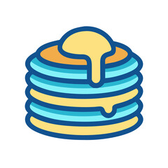 Stack of delicious pancakes with sweet dripping syrup