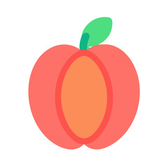 Minimalist Peach Illustration on Black Background