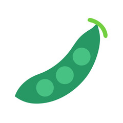 Simple Green Peas Illustration on a Black Background