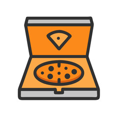 Pizza in delivery box vector illustration design element