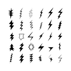 Bold Lightning Bolt Silhouette Illustration