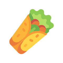 Colorful vector illustration of a tasty and healthy burrito