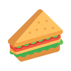 Isometric Sandwich Illustration: Bread, Tomato, Lettuce, and Deliciousness
