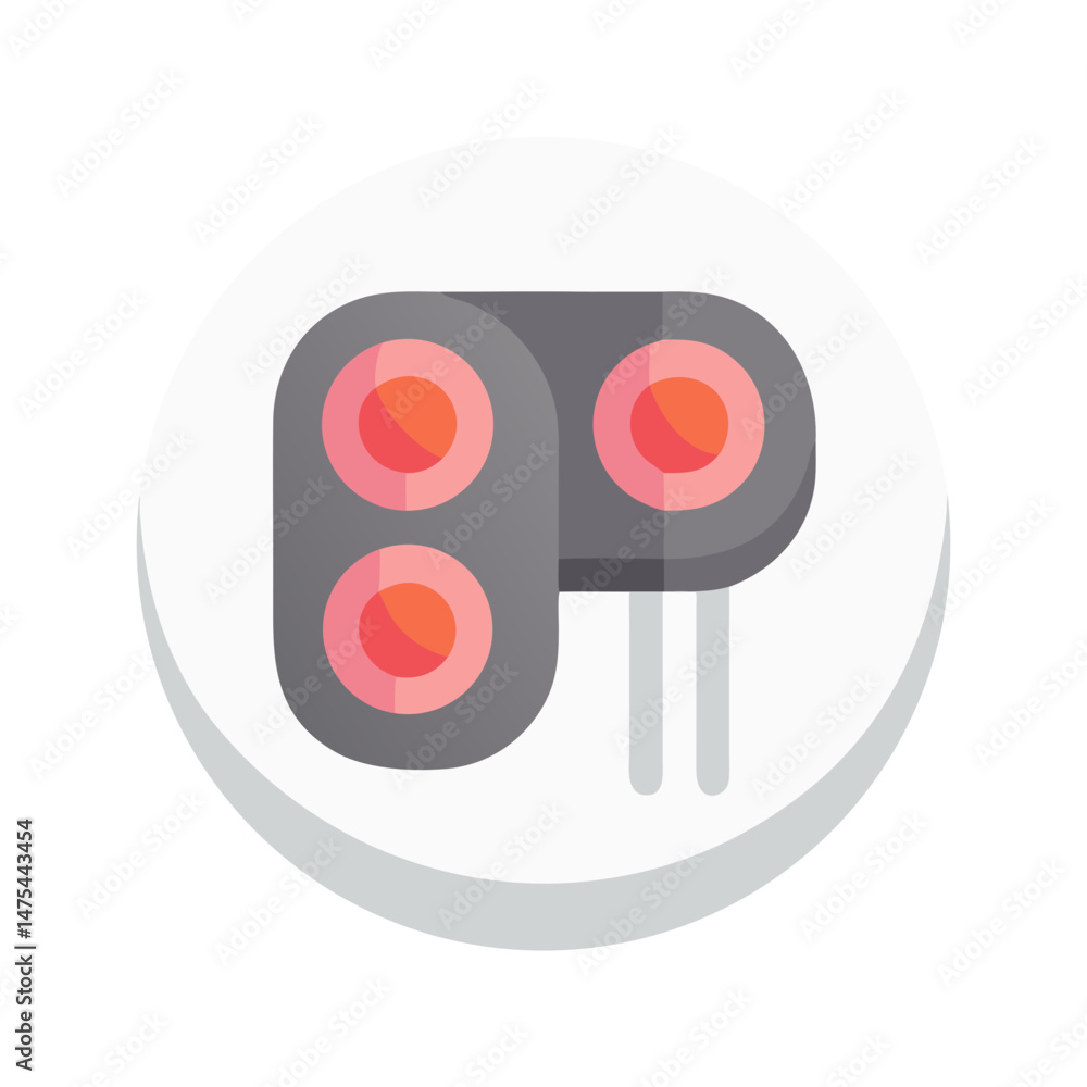 Poster traffic signal vector icon with colorful background