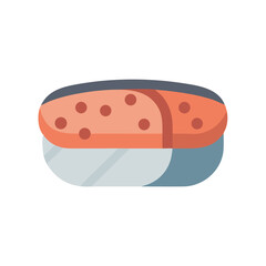 Illustration of a salmon nigiri sushi piece