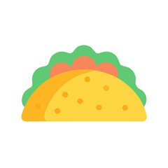 Simple Taco Illustration on Black Background - Mexican Food