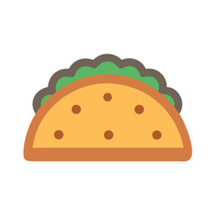 Simple Taco Icon Illustration on a Black Background