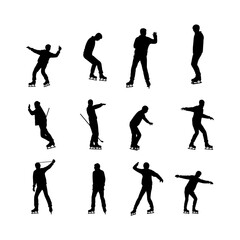 Fototapeta premium Ice Skater Performing Silhouette Clipart