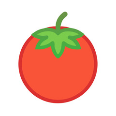 Cartoon Tomato Icon Isolated on Black Background