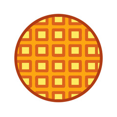 Round waffle vector illustration on black background graphic