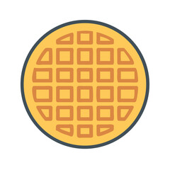 Simple Vector Waffle Icon on Black Background Illustration
