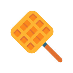 Waffle iron icon on black background, simple illustration