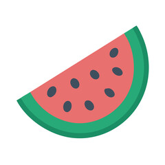 Vector Illustration of Watermelon Slice on Black Background