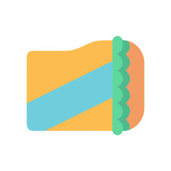 Retro striped cake illustration in retro colors, dessert