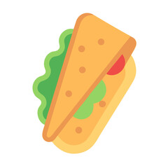 Simple Sandwich Icon with Lettuce and Tomato Graphic