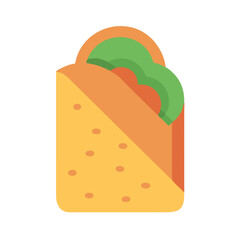 Colorful Wrap Icon: Food, Nutrition, and Culinary Design
