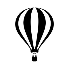 Naklejka premium Silhouette of a Hot Air Balloon in Flight