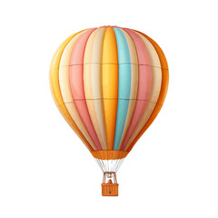 2D flat Hot Air Balloon vector illustration, isolated on a white background.