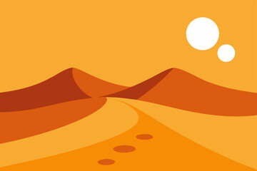 vector illustration of a desert landscape