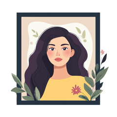 Framed Photo 2D flat vector illustration, isolated on a white background.