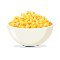 Mac And Cheese 2D flat vector illustration, isolated on a white background.