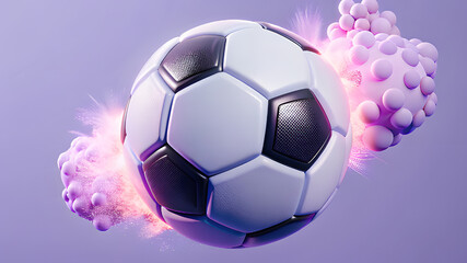 Fototapeta premium mechanical futuristic soccer ball or football explosion