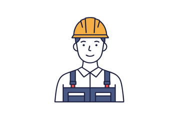 Construction worker smiling in a flat design style  