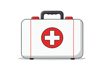 Obraz premium First Aid Kit Illustration in Red and White Style 