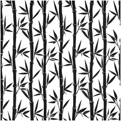 Obraz premium Silhouette bamboo set 