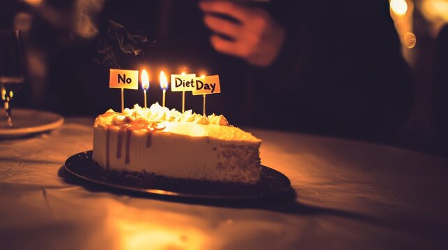 Joyful Celebration with Cake and Candles at a Party Gathering