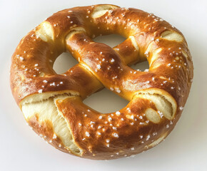 Single golden brown pretzel