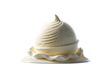 Fototapeta premium Creamy Vanilla Ice Cream Scoop Delicious Frozen Dessert