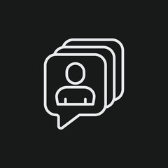 Obraz premium Multiple User Profile Speech Bubbles on Black Background