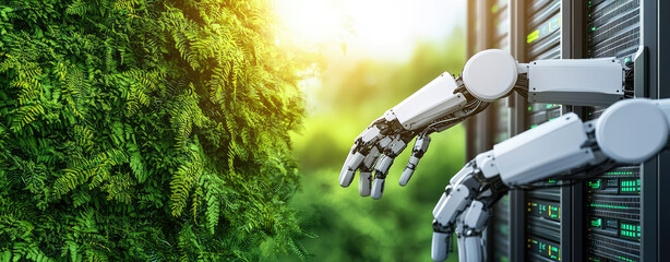 Nature and technology fusion image