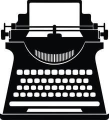 Old typewriter vector art - clean silhouette for logos, EPS JPEG PNG clipart