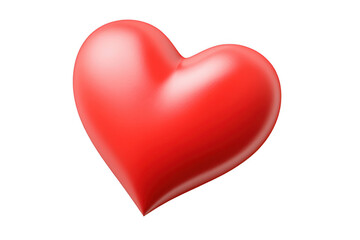 Bright red heart symbol radiating love and affection against a transparent background for digital designs