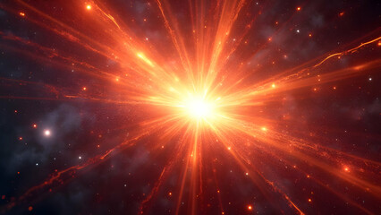 Naklejka premium A Radiant Cosmic Explosion Illuminating the Starry Void