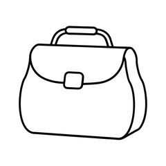 outline of a camera bag line art vector