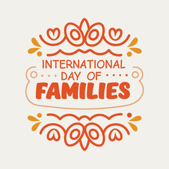 Obraz premium International Day of Families, illustration, International Day of Families poster, on. May 15. Happy International Day of Families, poster, post, Families day poster Vector Design